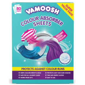 Серветки для поглинання кольорів, для речей, які можуть линяти Vamoosh Colour Absorber Sheets, 80 шт
